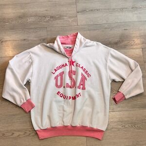 Laguna Classic USA Equipment Large L Pullover Sweatshirt Mock Neck Vintage Style
